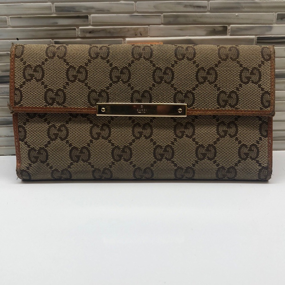 Gucci Signature Monogram Long Wallet